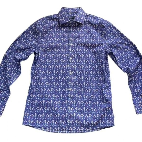 Tommy Hilfiger slim fit stretch cotton button down. Floral print. Men’s 32/33 - Picture 1 of 14